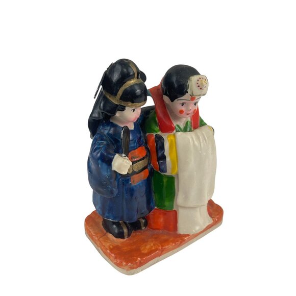 Vintage Hand-Painted Korean Wedding Couple Figurine Miniature Home Decor - Picture 8 of 10